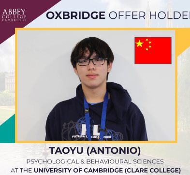 Abbey College Cambridge Oxbridge Offer Holder Antonio