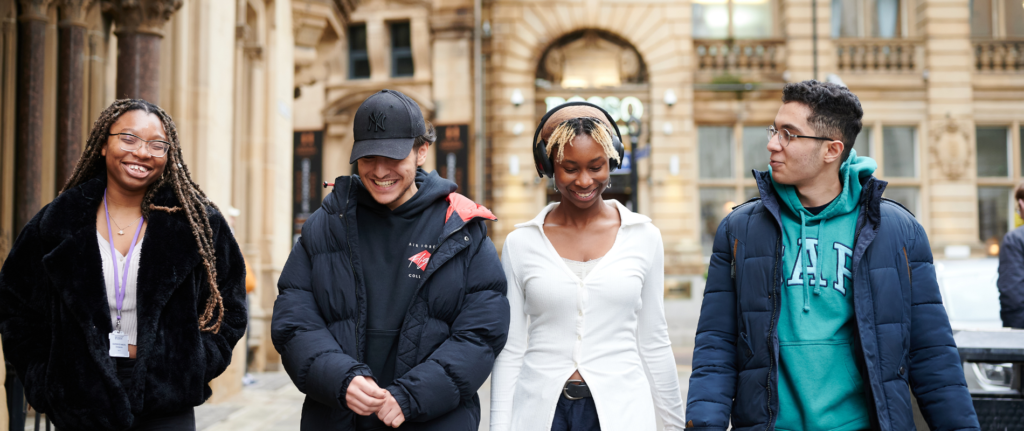 Students on day 1 at Abbey College Manchester.