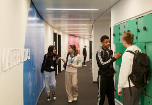 Students In DLD College London Coridoor