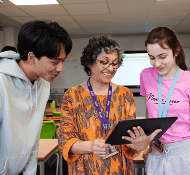 Abbey College Cambridge Students And Teacher Interact During Maths Class