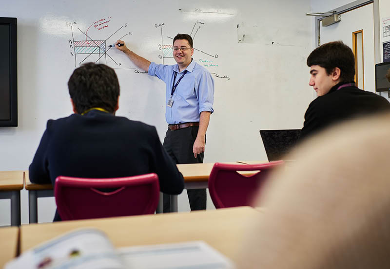 Students And Teacher In Economics Class