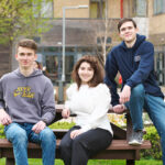 Students Relaxing In The Courtyard At Abbey College Cambridge