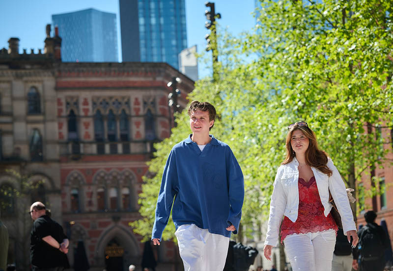 Students Walking In Manchester City Centre